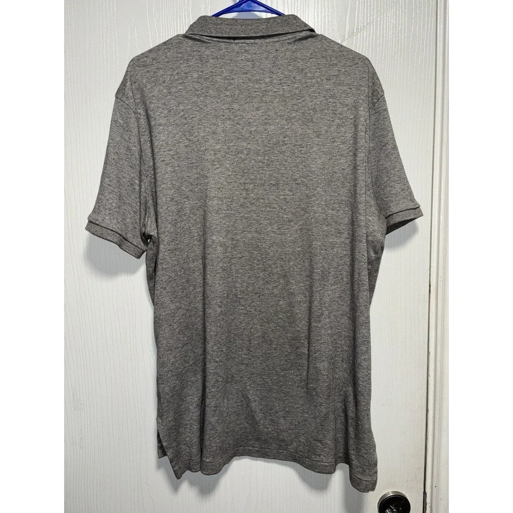 Polo by Ralph Lauren Men's Polo Shirt Gray Short Sleeve‎ Size Large Embroidered